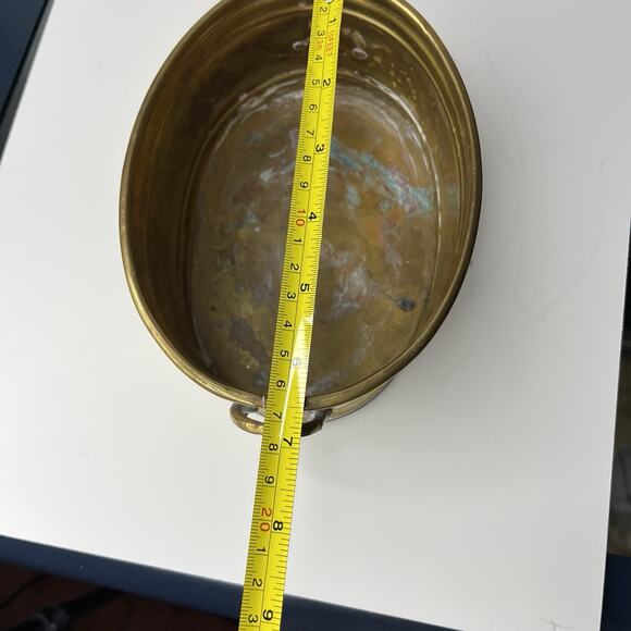 Vintage Midcentury Brass Planters Set of 3 Seashell Handle 5.5" 7" 8" - Picture 7 of 15